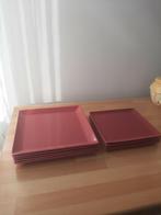 5 grote borden en 5 borden „rose/bordeaux”, Ophalen, Zo goed als nieuw