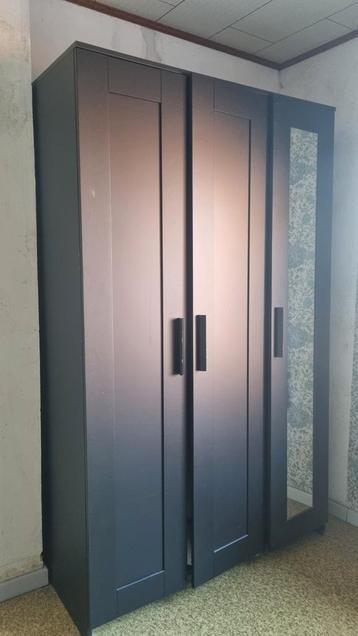 BRIMNES Armoire 3 portes, noir, 117x190 cm beschikbaar voor biedingen