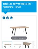 Tafel Log 159/198x84,5cm - melamine - bruin, Enlèvement, Neuf, Cinq personnes ou plus, Tafel Log 159/198x84,5cm - melamine - bruin