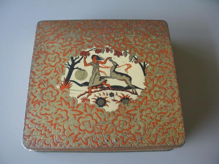 Boite de Biscuits DBF "vide", Collections, Boîte en métal, Utilisé, Biscuits, Autres marques, Enlèvement