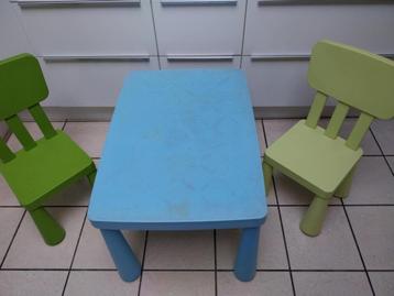 ikea 2 kinderstoelen mammut + tafel beschikbaar voor biedingen