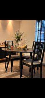 Ronde tafel zwart, Huis en Inrichting, Tafels | Eettafels, Ophalen, Zo goed als nieuw, Rond, 100 tot 150 cm