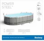 Bestway power steel oval zwembad, 400 cm of meer, Opzetzwembad, Zo goed als nieuw, 200 tot 300 cm