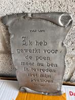 Tinnen spreuk, Ophalen, Zo goed als nieuw