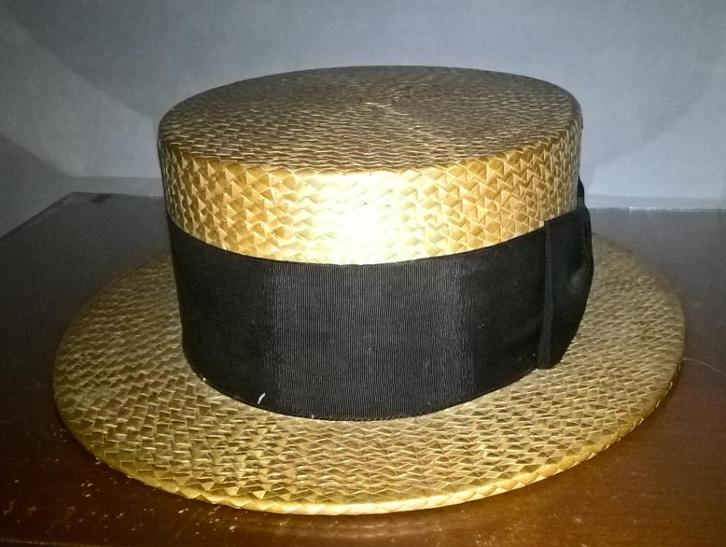 mooie vintage stro hoed  merk modern maat 55, Kleding | Heren, Hoeden en Petten, Zo goed als nieuw, Hoed, Ophalen of Verzenden