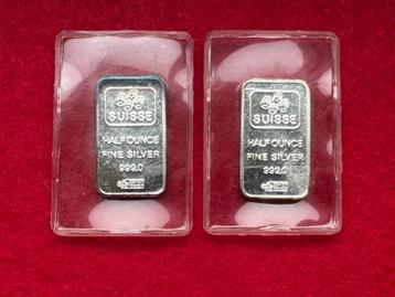 2 Lingots Argent Pur - 1/2 Once par Lingot beschikbaar voor biedingen