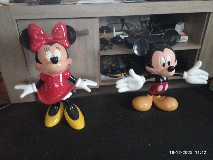 disney beelden minni & mickey mouse, Verzamelen, Disney, Zo goed als nieuw, Beeldje of Figuurtje, Mickey Mouse, Ophalen