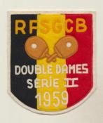 (s5) Tafeltennis badge, RFSGCB Double Dames Serie II 1959, Ophalen of Verzenden, Gebruikt