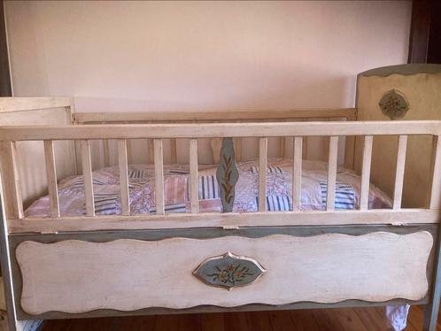 Vintage geschilderd baby-kinderbed/60/160cm, Kinderen en Baby's, Babywiegjes en Ledikanten, Gebruikt, Ledikant, Ophalen