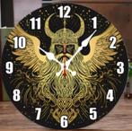 Ronde wandklok van hout Viking (25cm), Ophalen of Verzenden, Nieuw, Wandklok