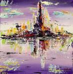 "Violet City "  Acrylschilderij van L. Chupakhina, Antiek en Kunst, Kunst | Schilderijen | Abstract, Ophalen of Verzenden