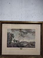 Gravure Port de Bayon handgekleurd 1764, Antiek en Kunst, Ophalen