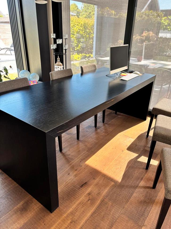 Houten gelakte eettafel voor 6-8 personen, Huis en Inrichting, Tafels | Eettafels, Gebruikt, 50 tot 100 cm, 200 cm of meer, Vijf personen of meer