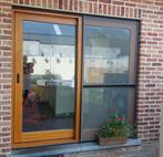 Houten schuifraam met vliegenraam (h 209 b 211), Doe-het-zelf en Bouw, Ophalen, Gebruikt, 150 tot 225 cm, 150 tot 225 cm