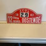 Vintage 12-uurs autorallyplaat uit Oostende, Auto's, Gebruikt, Ophalen