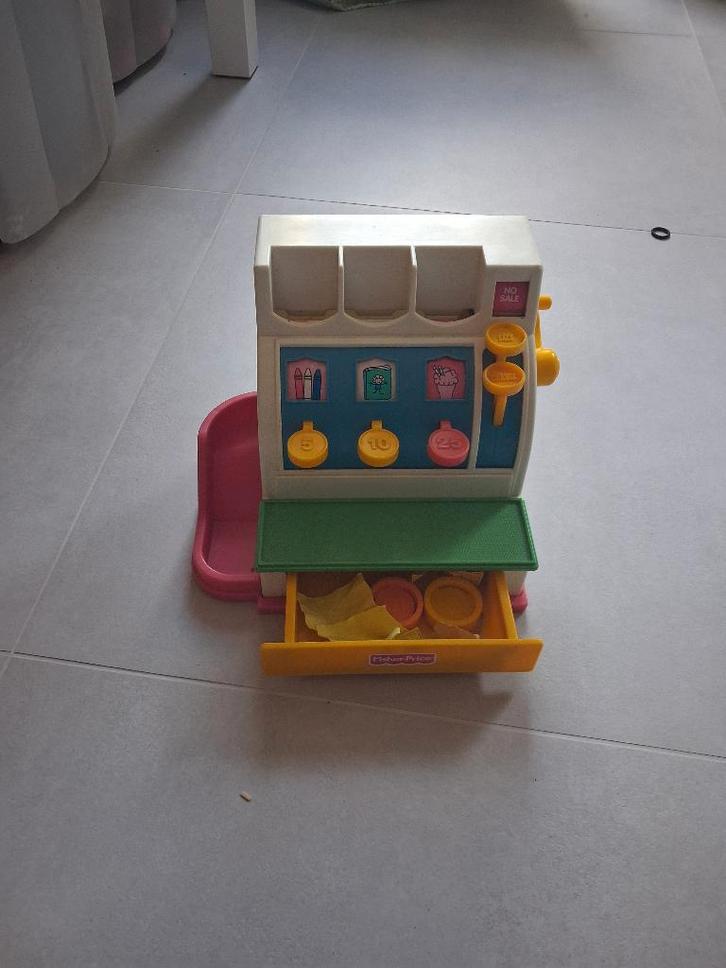 Vintage Fisher-Price Kassa – Inclusief Munten, Kinderen en Baby's, Speelgoed | Fisher-Price, Gebruikt, Overige typen, Ophalen