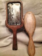 Antieke spiegel en borstel, Antiek en Kunst, Antiek | Spiegels, Ophalen of Verzenden