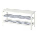 Banc avec rangement chaussures blanc TJUSIG Ikea, Enlèvement, Utilisé