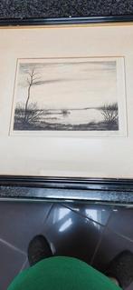 aquarel schilderij ´aan de waterput´ van albert  van  hecke, Antiek en Kunst, Ophalen of Verzenden