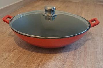 Gietijzeren Wokpan Doorsnede 36 cm  Bodem 16,5 cm beschikbaar voor biedingen