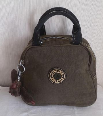 Kipling kaki handtas (halfrond) + aap beschikbaar voor biedingen