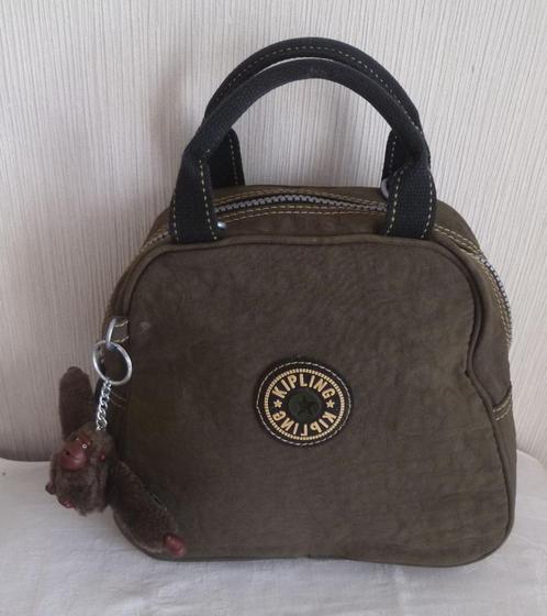 Kipling kaki handtas (halfrond) + aap, Handtassen en Accessoires, Tassen | Damestassen, Gebruikt, Handtas, Overige kleuren, Ophalen of Verzenden
