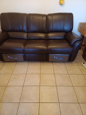 Canapé cuir brun Château d'Ax relax électique beschikbaar voor biedingen
