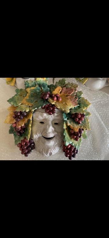 Masques de poterie italienne vintage Bacchus, Enlèvement