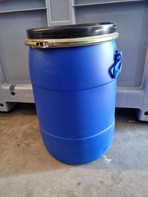 Tonnen, Vaten van 50 L met deksel en klemring, Tuin en Terras, Regentonnen, Zo goed als nieuw, Kunststof, Minder dan 75 liter