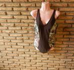 (78) - maillot femme t.48 brun vert - janine robin -, Kleding | Dames, Badmode en Zwemkleding, Bruin, Badpak, Ophalen of Verzenden