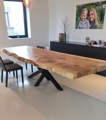 Boomstamtafel , boomstam plank , moderne tafel