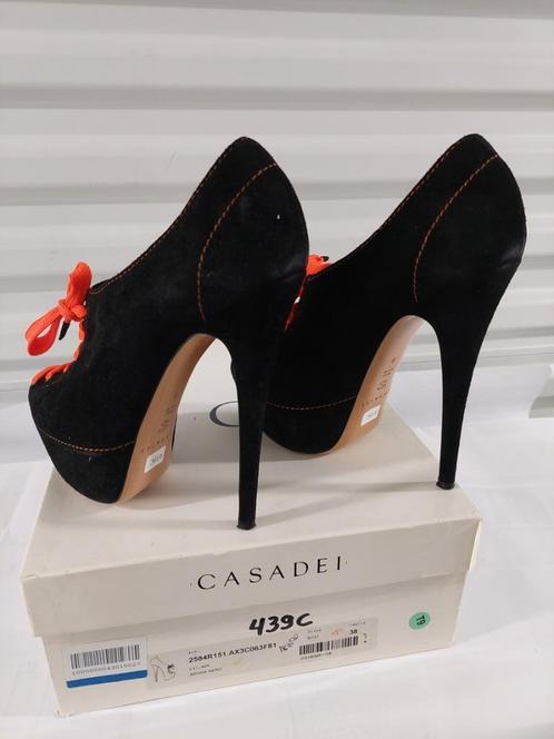 439C* Casadei - sexy zwarte luxe schoenen met hoge hakken (3, Kleding | Dames, Schoenen, Gedragen, Zwart, Verzenden