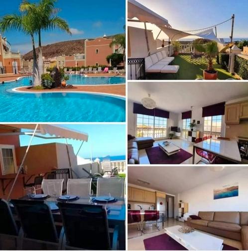 Tenerife Zuid, Palm-Mar, duplex, megagroot terras zeezicht., Vakantie, Vakantie | Zon en Strand