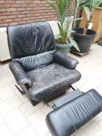 Fauteuil mécanique en cuir noir, 75 tot 100 cm, Gebruikt, Metaal, 75 tot 100 cm