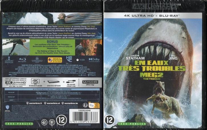 the meg 2  the trench (4k ultra-hd + blu-ray) nieuw, Cd's en Dvd's, Blu-ray, Nieuw in verpakking, Actie, Ophalen of Verzenden