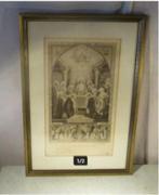 Mooi Antieke Prent 'Het Laatste Avondmaal' - 1930, Antiek en Kunst, Antiek | Religieuze voorwerpen, Ophalen of Verzenden