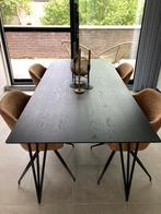Eettafel in zwarte eik, Huis en Inrichting, Tafels | Eettafels, 200 cm of meer, 50 tot 100 cm, Rechthoekig, Ophalen of Verzenden