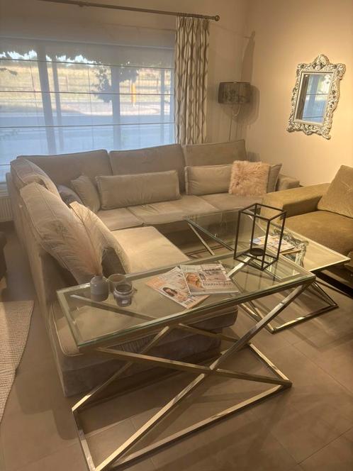 * Luxe eric K stijl velours hoekzetel *, Huis en Inrichting, Zetels | Zetels en Chaises Longues, Zo goed als nieuw, Stof, Ophalen