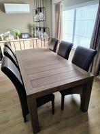 massieve eettafel met stoelen, 100 à 150 cm, Enlèvement, Utilisé, Rectangulaire