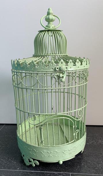 Cage à oiseaux décorative de couleur verte - métal - parfait