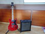 Gitaar SG model (AC/DC) + Versterker Roland Cube-40GX ., Nieuw, Met versterker, Solid body, Ophalen