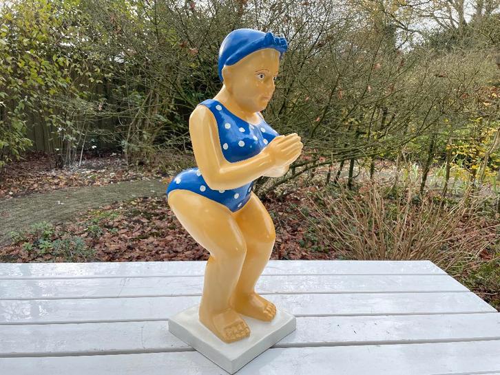 Duikende dame jacuzzi tuin, zwembad, vijver 75cm, Tuin en Terras, Tuinbeelden, Nieuw, Mensenbeeld, Kunststof, Ophalen