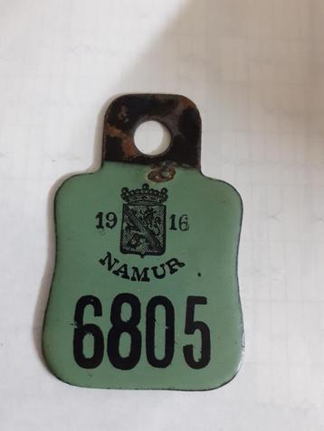 Fietsplaat Namur 1916 beschikbaar voor biedingen