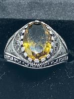 Zilveren herenring met Zultaniet, Handtassen en Accessoires, Ringen, 20 of groter, Nieuw, Ophalen of Verzenden, Met edelsteen