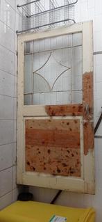 houten deur met glas lood ramen, Bricolage & Construction, Châssis & Portes coulissantes, 75 à 150 cm, 150 à 225 cm, Autres types