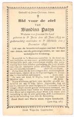 Bp. Patyn Blondina. ° St. Joris 1833 † St. Michiels 1897, Enlèvement ou Envoi, Image pieuse
