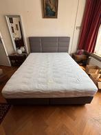 Lit 2 personnes Boxspring plus matelas et tête de lit., Comme neuf, Brun, Enlèvement, 200 cm