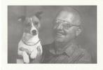 Bernard Jonker met hond 1935-1996, Collections, Images pieuses & Faire-part, Enlèvement ou Envoi