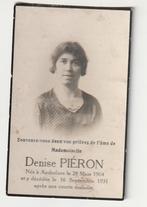 Décès Denise PIERON Anderlues 1904- 1931 (avec photo), Envoi, Image pieuse