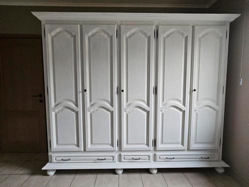 Ruime landelijke witte kleerkast, Huis en Inrichting, Kasten | Kleerkasten, Gebruikt, Ophalen